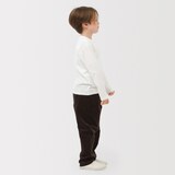 キッズ　綿天竺編みクルーネック長袖Ｔシャツ　無地