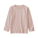 キッズ　綿天竺編みクルーネック長袖Ｔシャツ　無地
