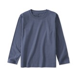 キッズ　綿天竺編みクルーネック長袖Ｔシャツ　無地