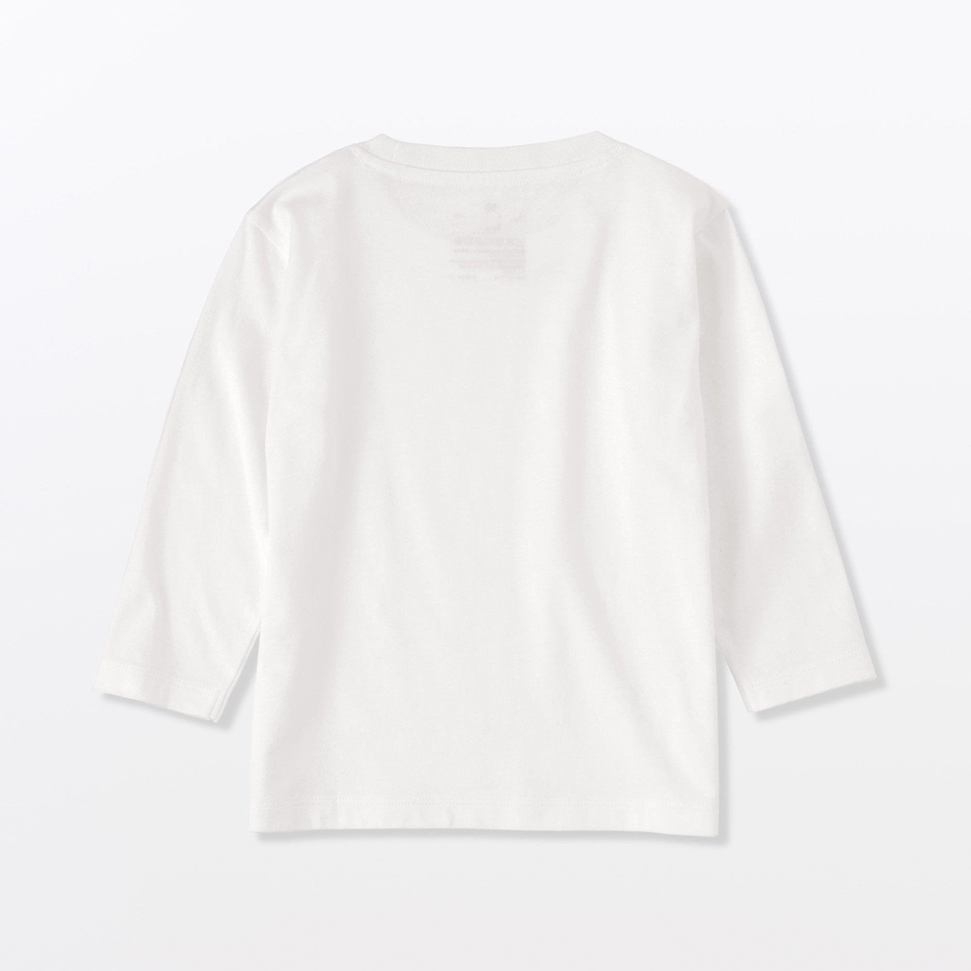 ベビー　あたまするっと　綿天竺編みクルーネック長袖Ｔシャツ　無地