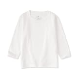 ベビー　あたまするっと　綿天竺編みクルーネック長袖Ｔシャツ　無地