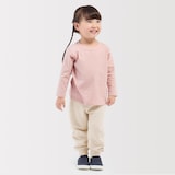 ベビー　あたまするっと　綿天竺編みクルーネック長袖Ｔシャツ　無地