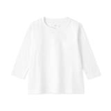 ベビー　あたまするっと　綿天竺編みクルーネック長袖Ｔシャツ　無地
