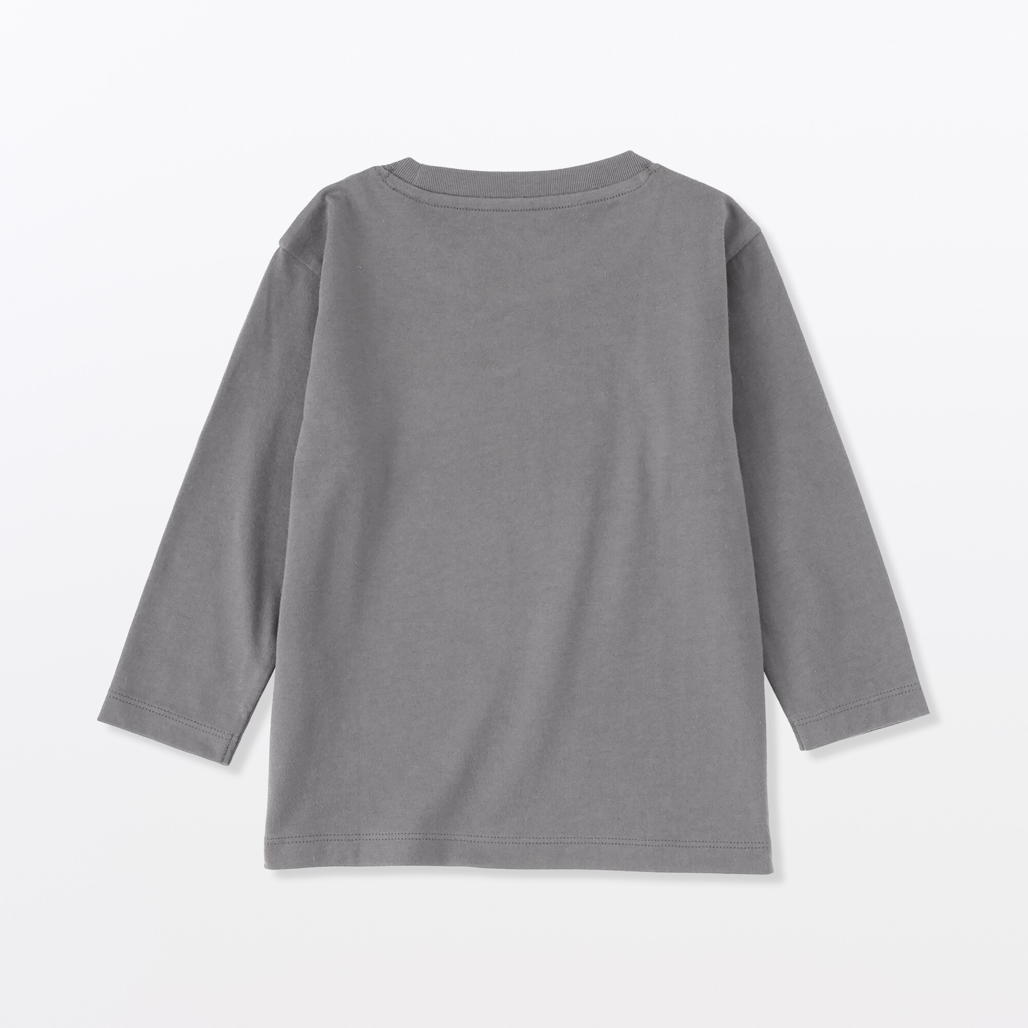 ベビー　あたまするっと　綿天竺編みクルーネック長袖Ｔシャツ　無地