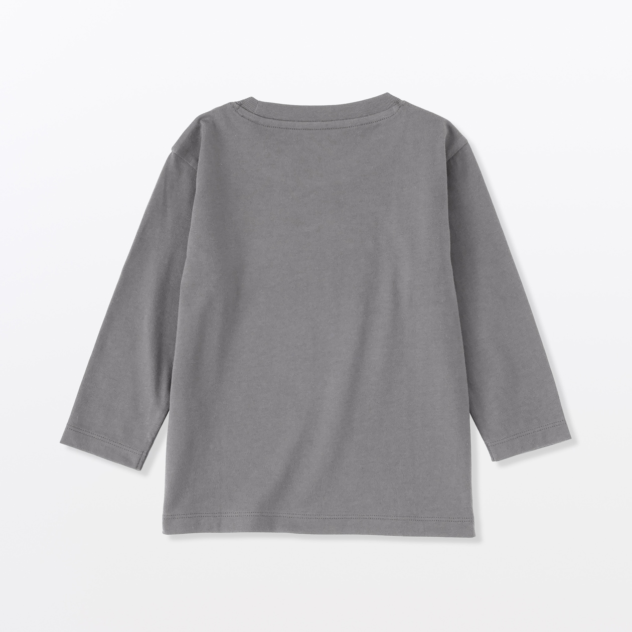 ベビー　あたまするっと　綿天竺編みクルーネック長袖Ｔシャツ　無地