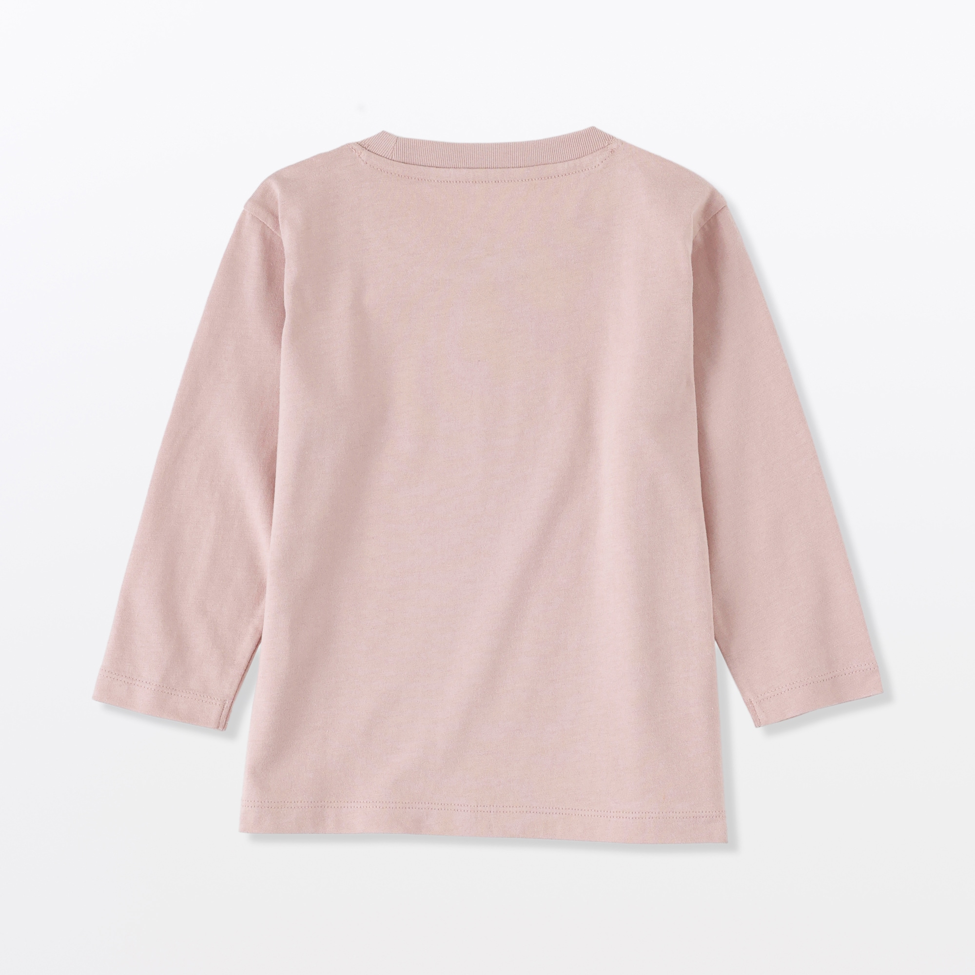 ベビー　あたまするっと　綿天竺編みクルーネック長袖Ｔシャツ　無地