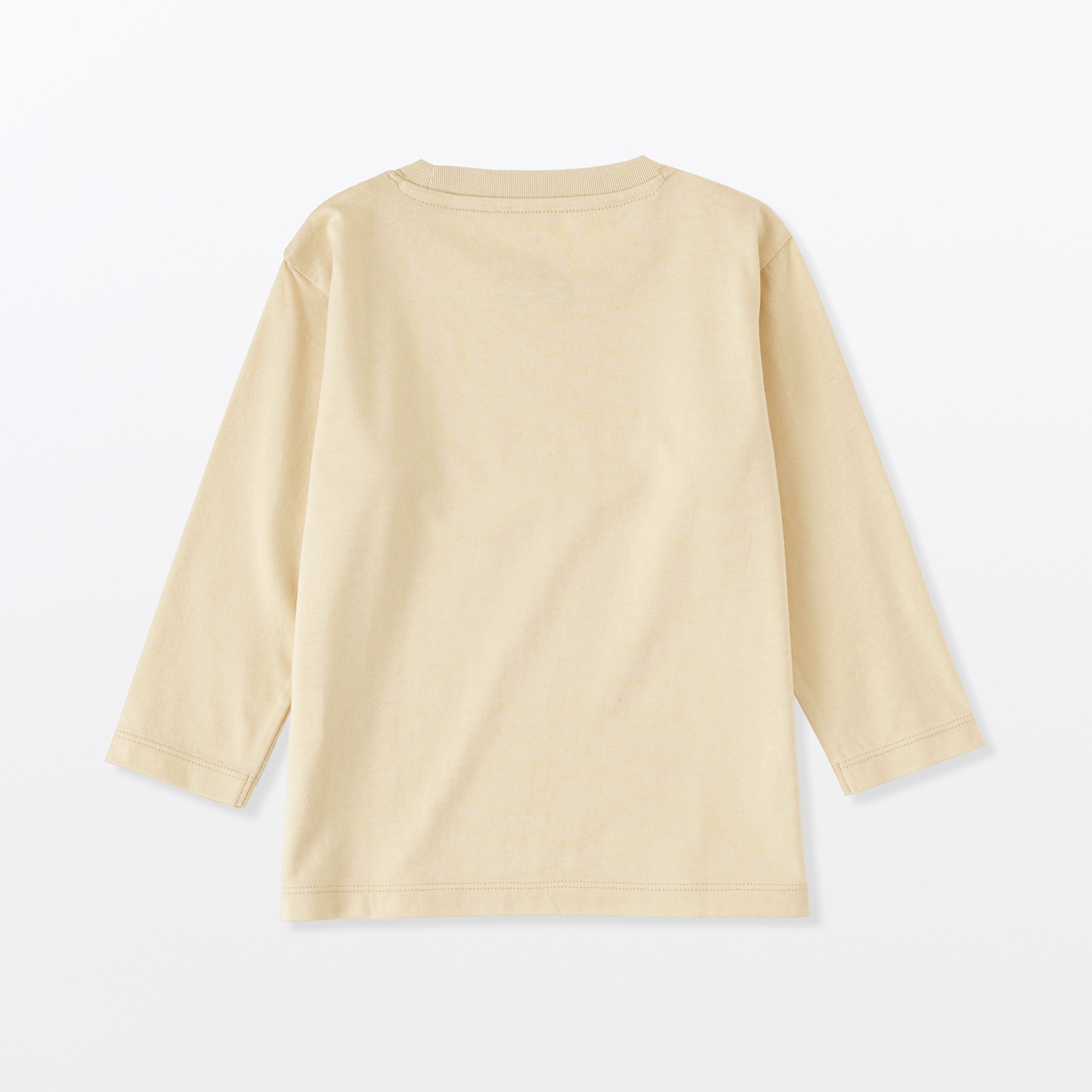 ベビー　あたまするっと　綿天竺編みクルーネック長袖Ｔシャツ　無地