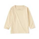 ベビー　あたまするっと　綿天竺編みクルーネック長袖Ｔシャツ　無地