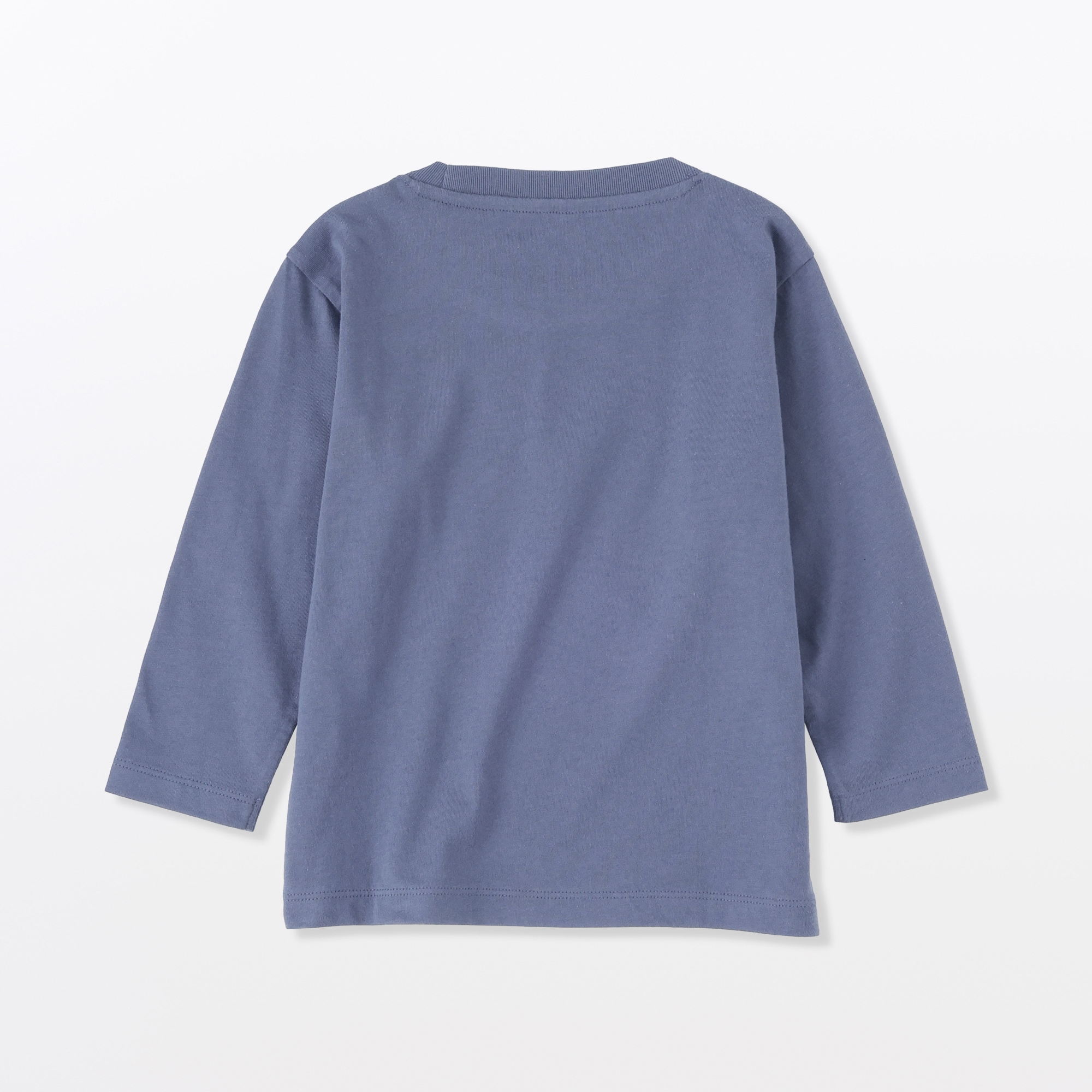 ベビー　あたまするっと　綿天竺編みクルーネック長袖Ｔシャツ　無地