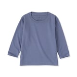 ベビー　あたまするっと　綿天竺編みクルーネック長袖Ｔシャツ　無地