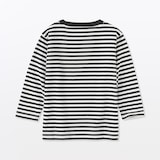 ベビー　あたまするっと　綿天竺編みクルーネック長袖Ｔシャツ　ボーダー