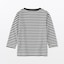 ベビー　あたまするっと　綿天竺編みクルーネック長袖Ｔシャツ　ボーダー