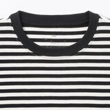 ベビー　あたまするっと　綿天竺編みクルーネック長袖Ｔシャツ　ボーダー