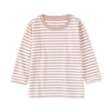 ベビー　あたまするっと　綿天竺編みクルーネック長袖Ｔシャツ　ボーダー