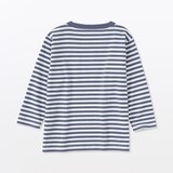 ベビー　あたまするっと　綿天竺編みクルーネック長袖Ｔシャツ　ボーダー