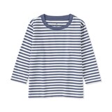 ベビー　あたまするっと　綿天竺編みクルーネック長袖Ｔシャツ　ボーダー