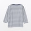 ベビー　あたまするっと　綿天竺編みクルーネック長袖Ｔシャツ　ボーダー