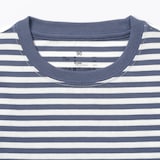 ベビー　あたまするっと　綿天竺編みクルーネック長袖Ｔシャツ　ボーダー