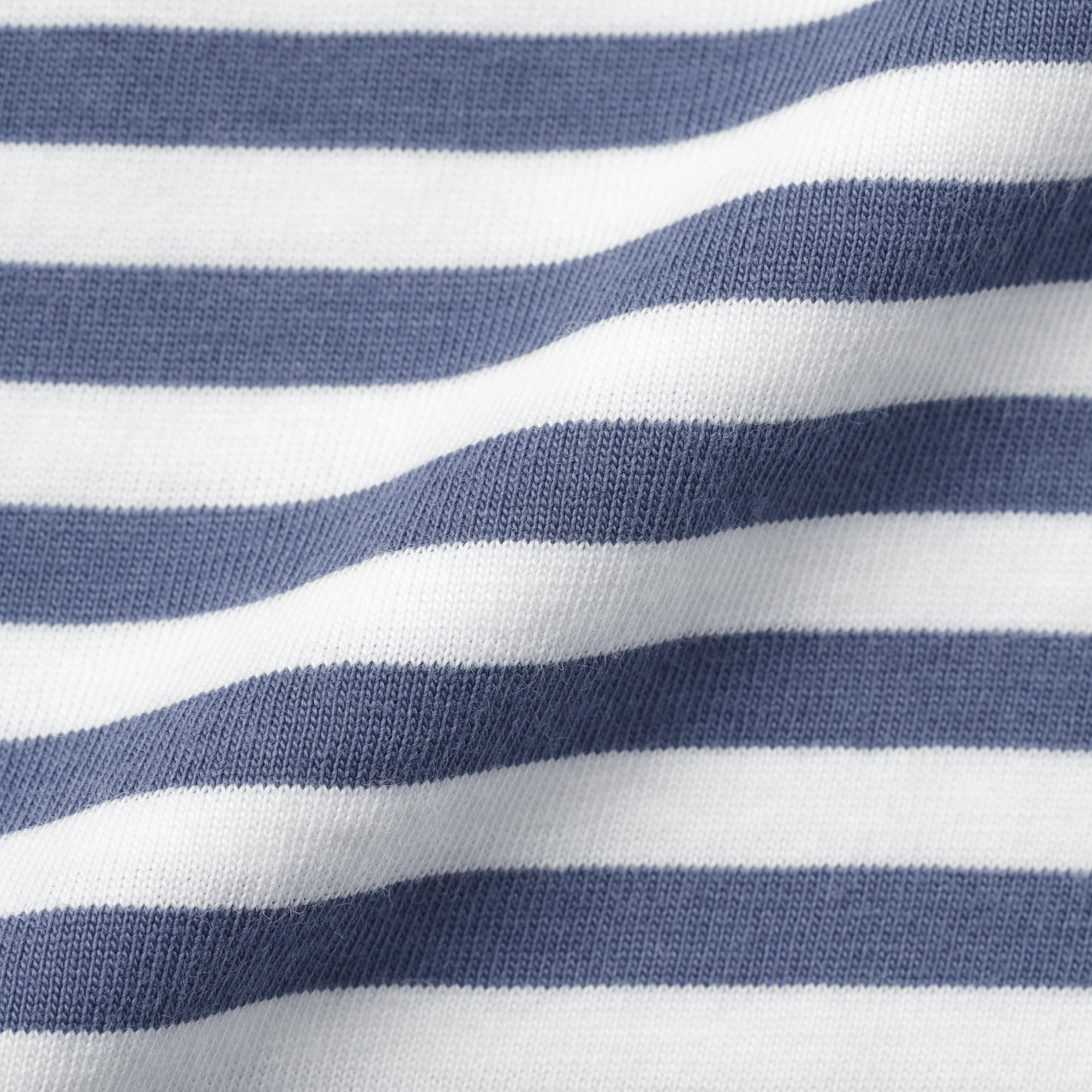 ベビー　あたまするっと　綿天竺編みクルーネック長袖Ｔシャツ　ボーダー