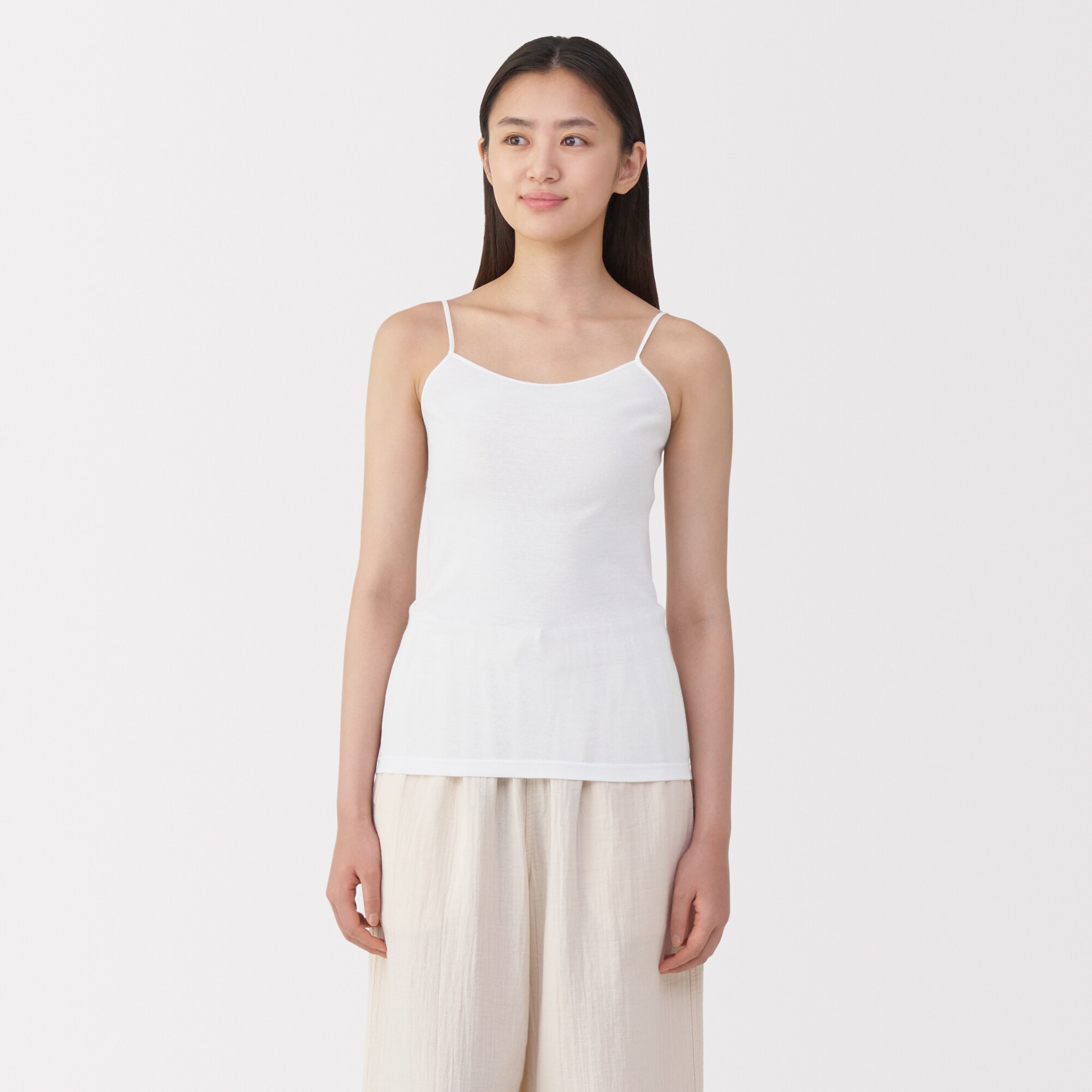 婦人　さらっと綿　薄手　キャミソール