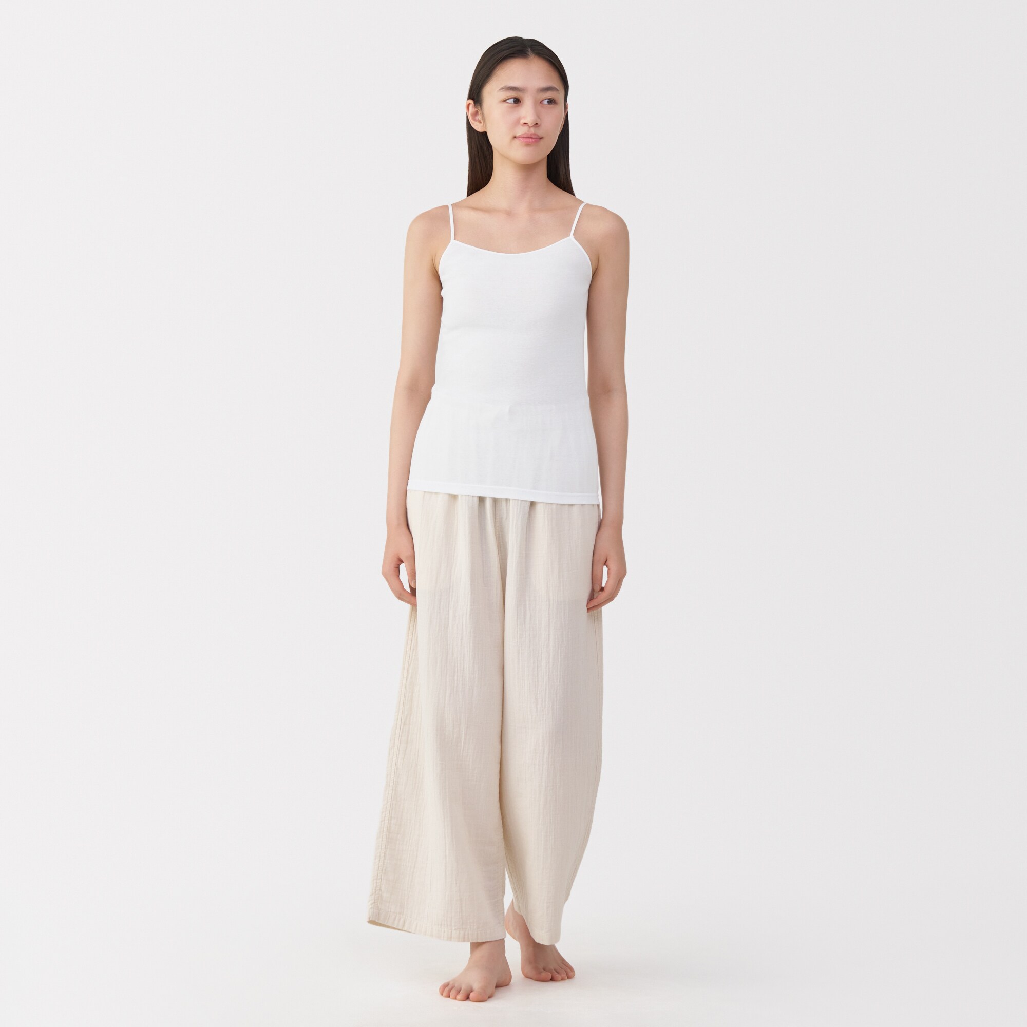 婦人　さらっと綿　薄手　キャミソール