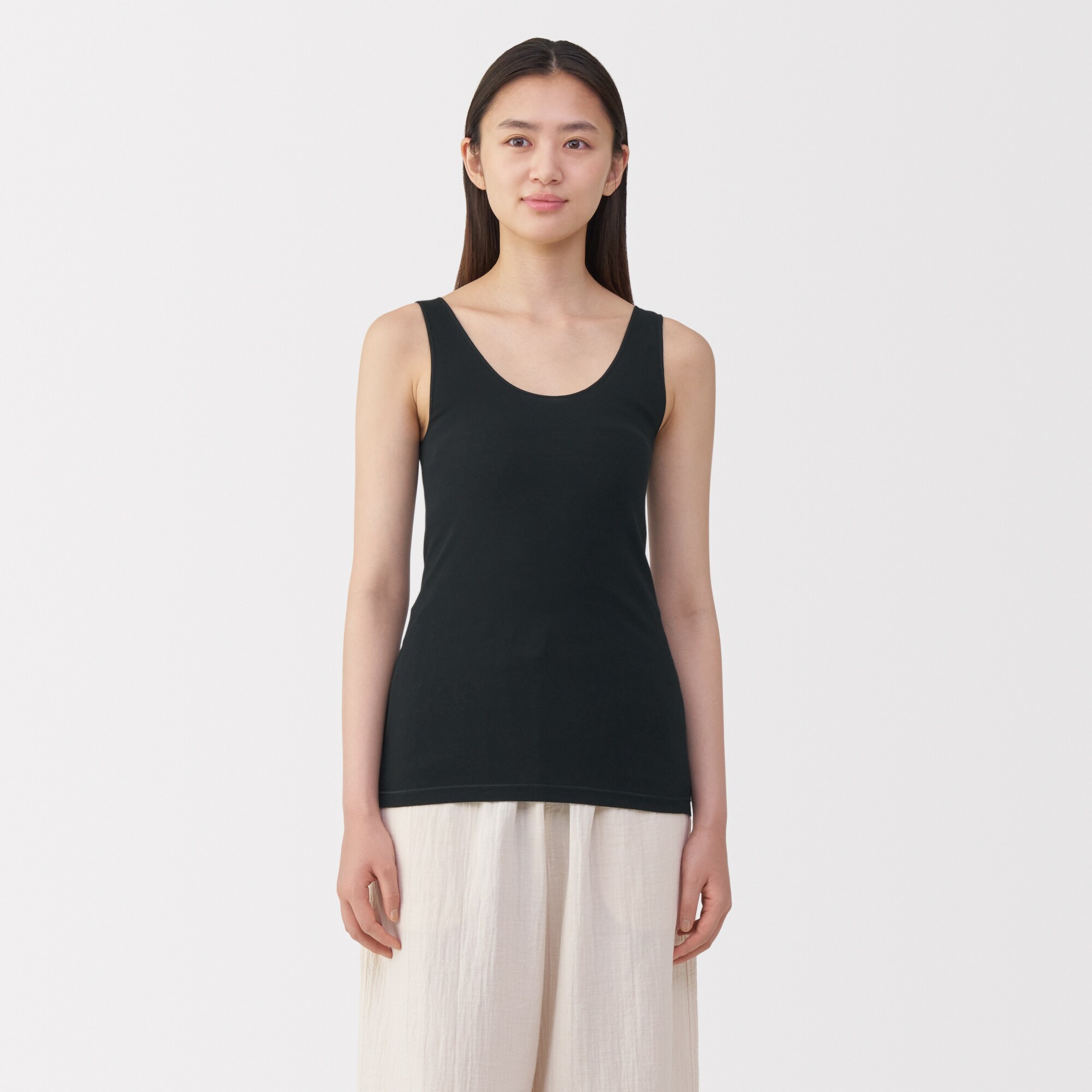 婦人　さらっと綿　薄手　タンクトップ