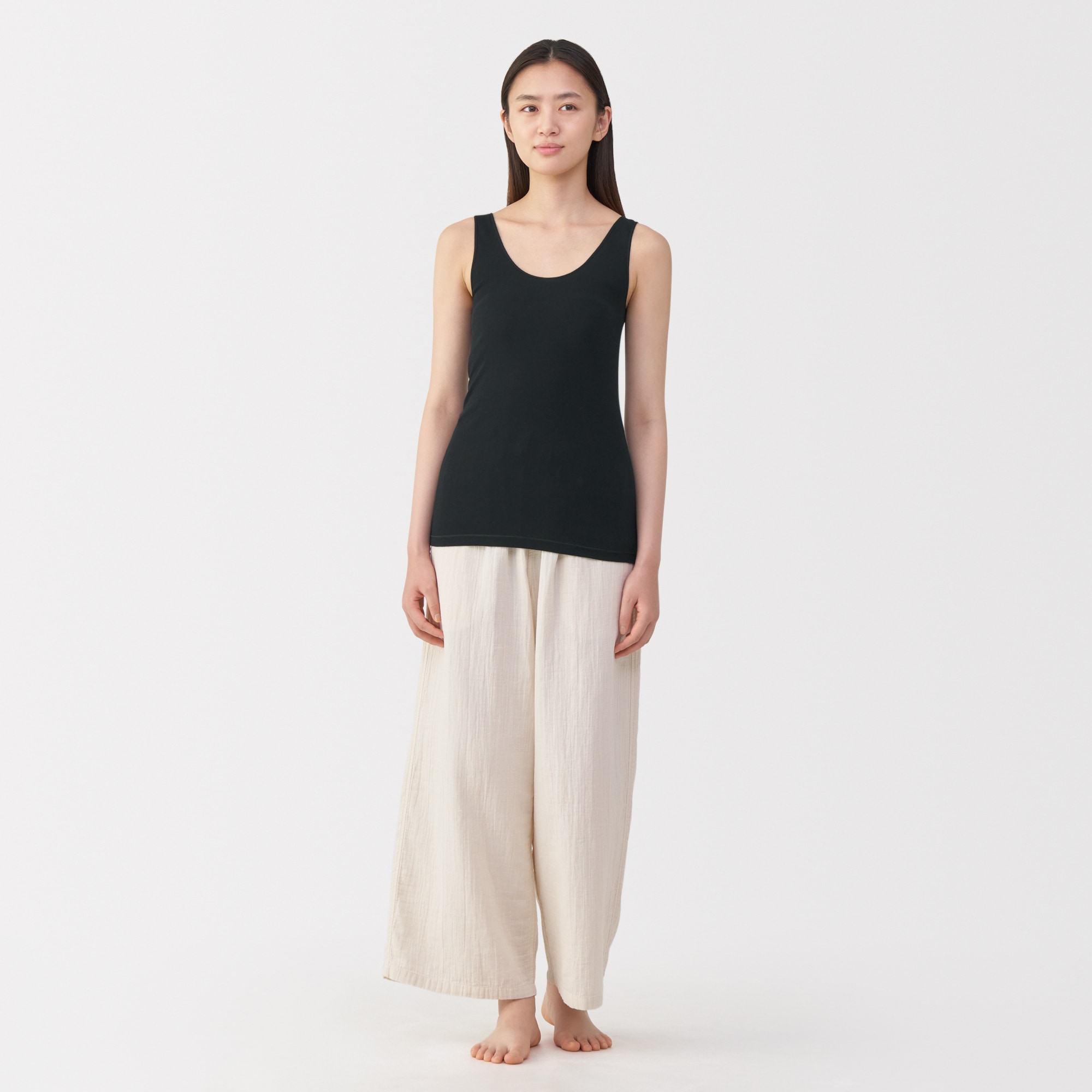 婦人　さらっと綿　薄手　タンクトップ