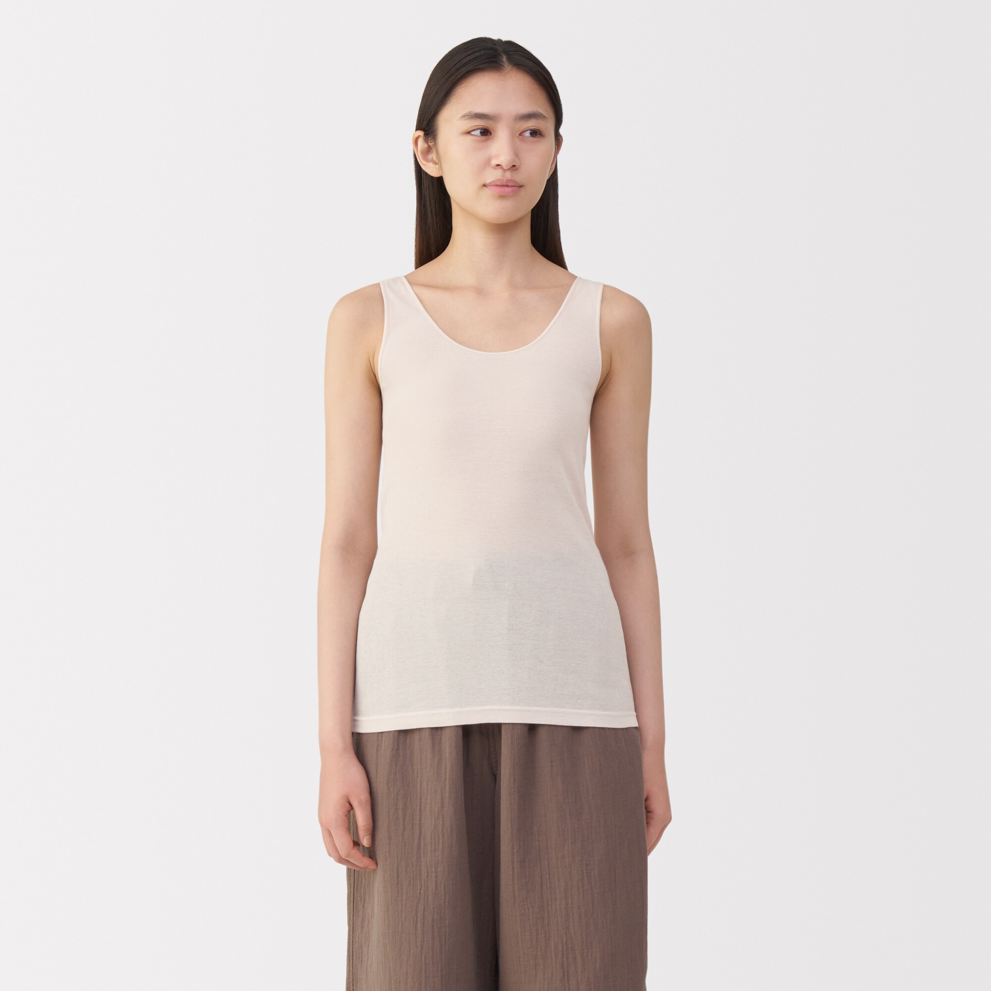 婦人　さらっと綿　薄手　タンクトップ