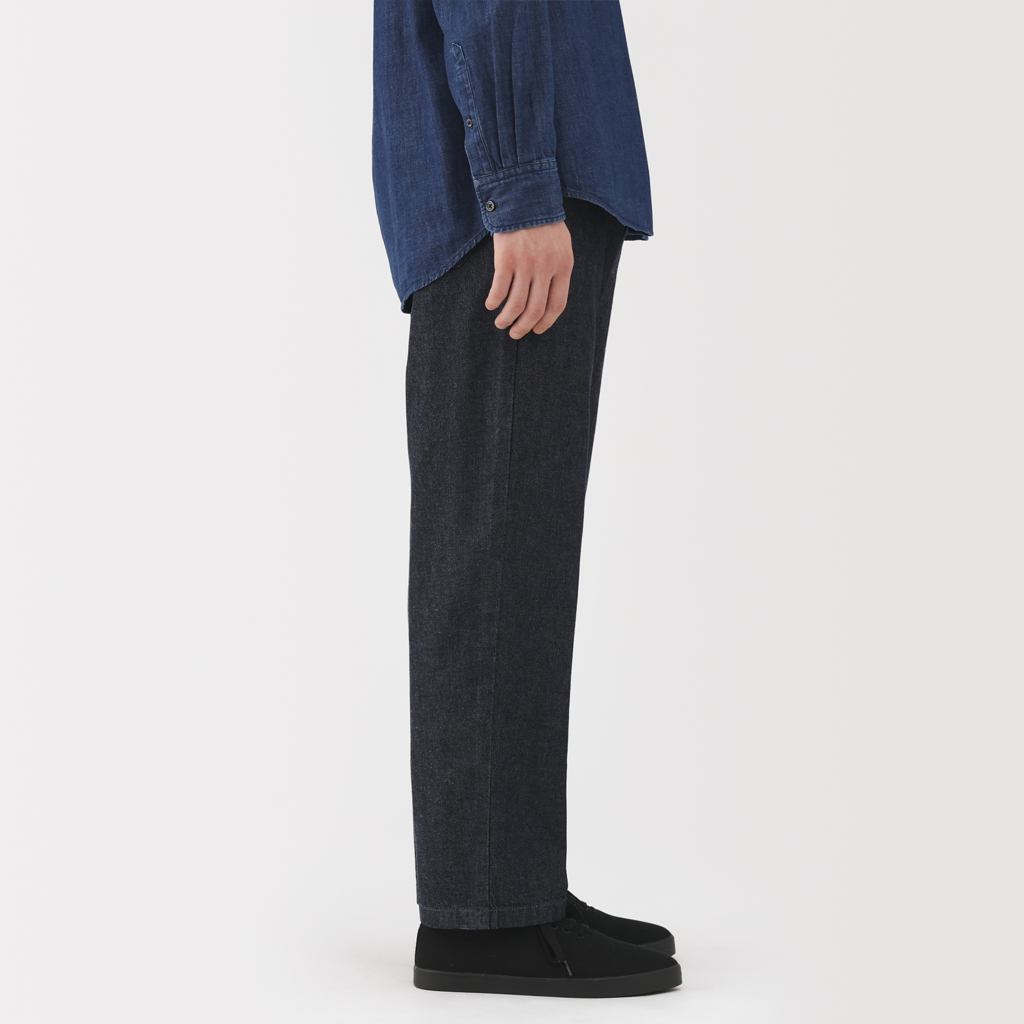 紳士 洗いざらしデニムイージーパンツ インディゴ | 無印良品