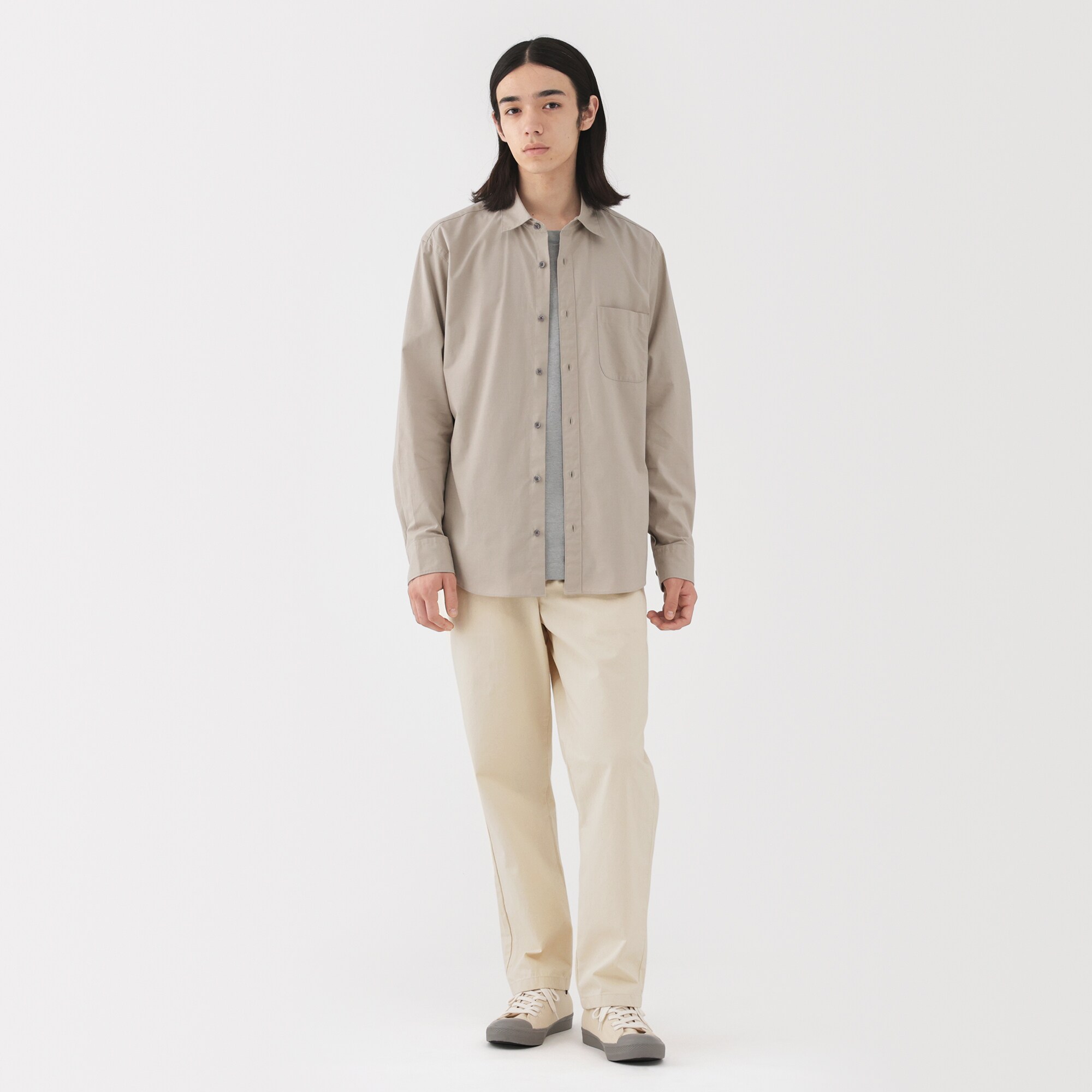 紳士　洗いざらしデニムイージーパンツ　生成