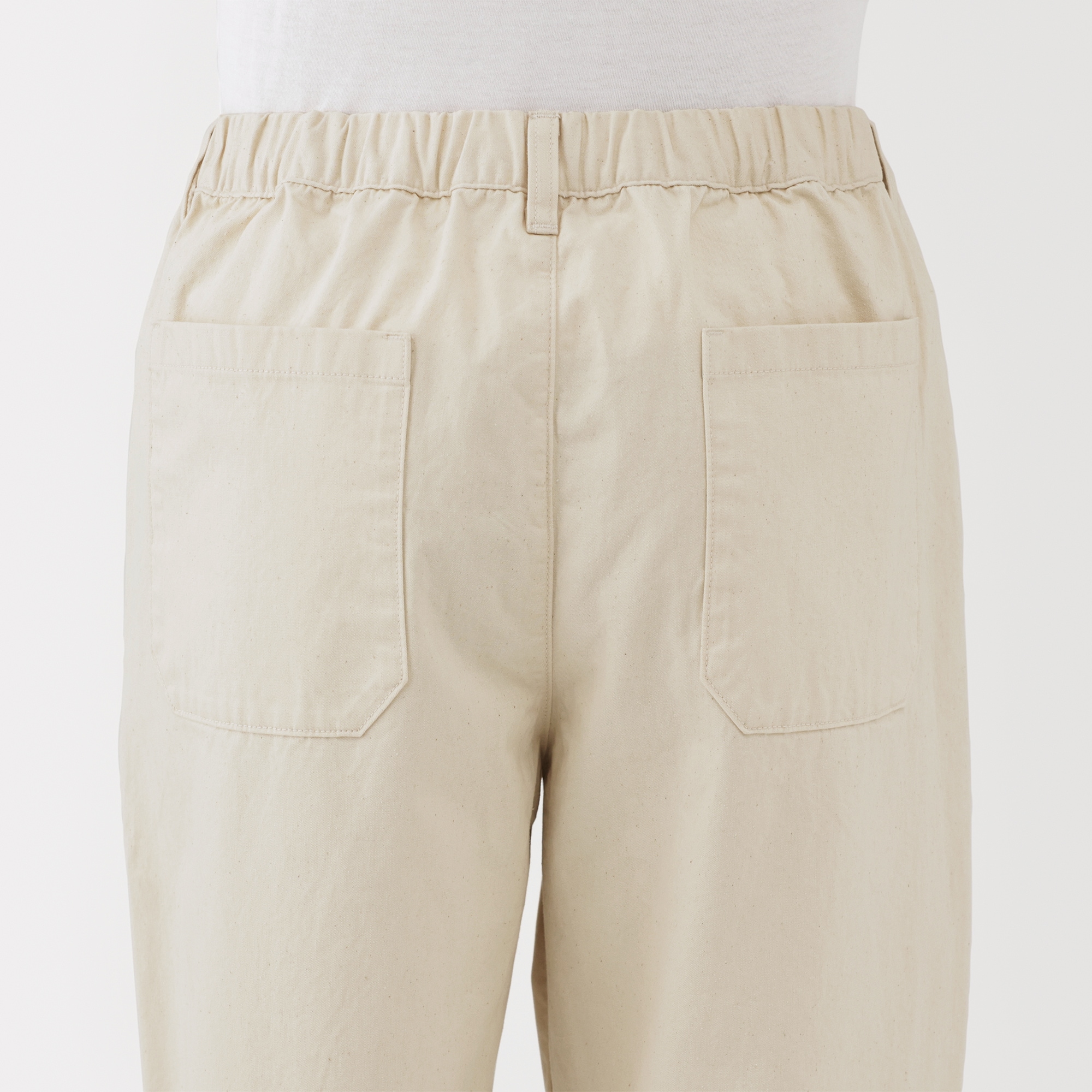 紳士　洗いざらしデニムイージーパンツ　生成