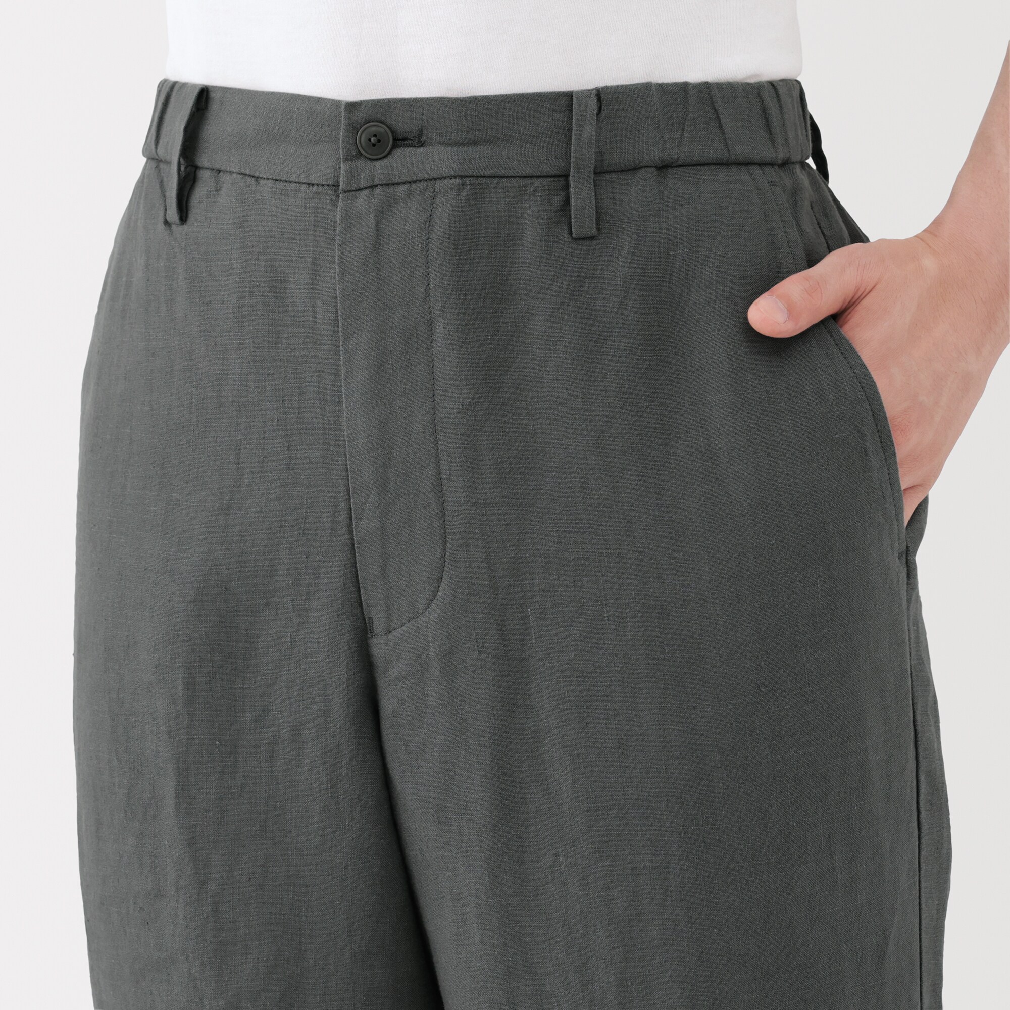 紳士　リネン洗いざらしテーパードパンツ（ＡＳＥＡＮ）