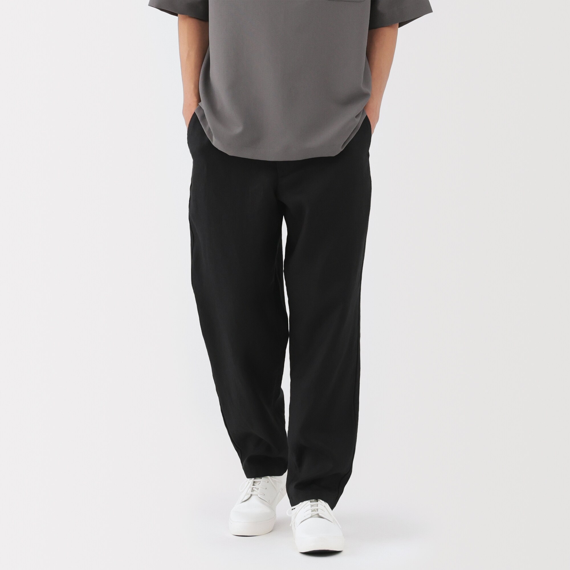 紳士　リネン洗いざらしテーパードパンツ（ＡＳＥＡＮ）