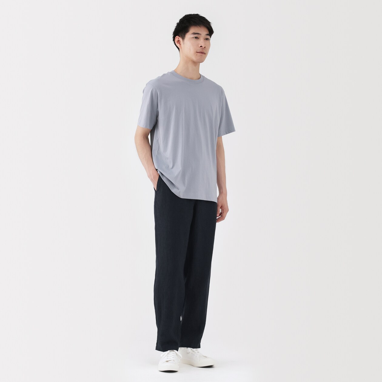 紳士　リネン洗いざらしテーパードパンツ（ＡＳＥＡＮ）