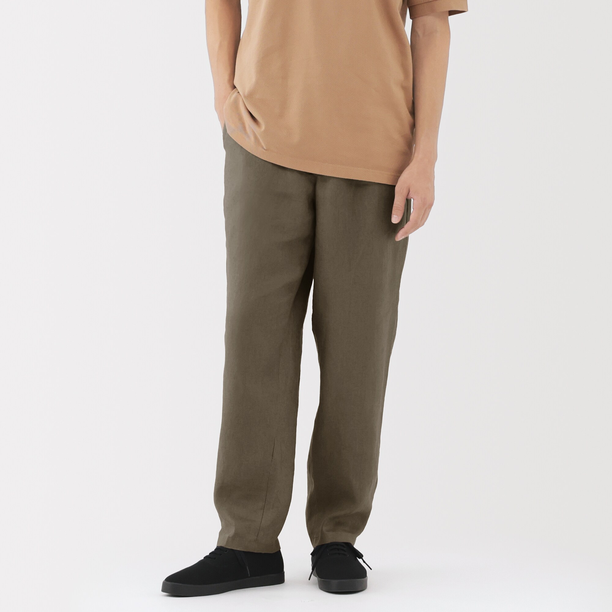 紳士　リネン洗いざらしテーパードパンツ（ＡＳＥＡＮ）