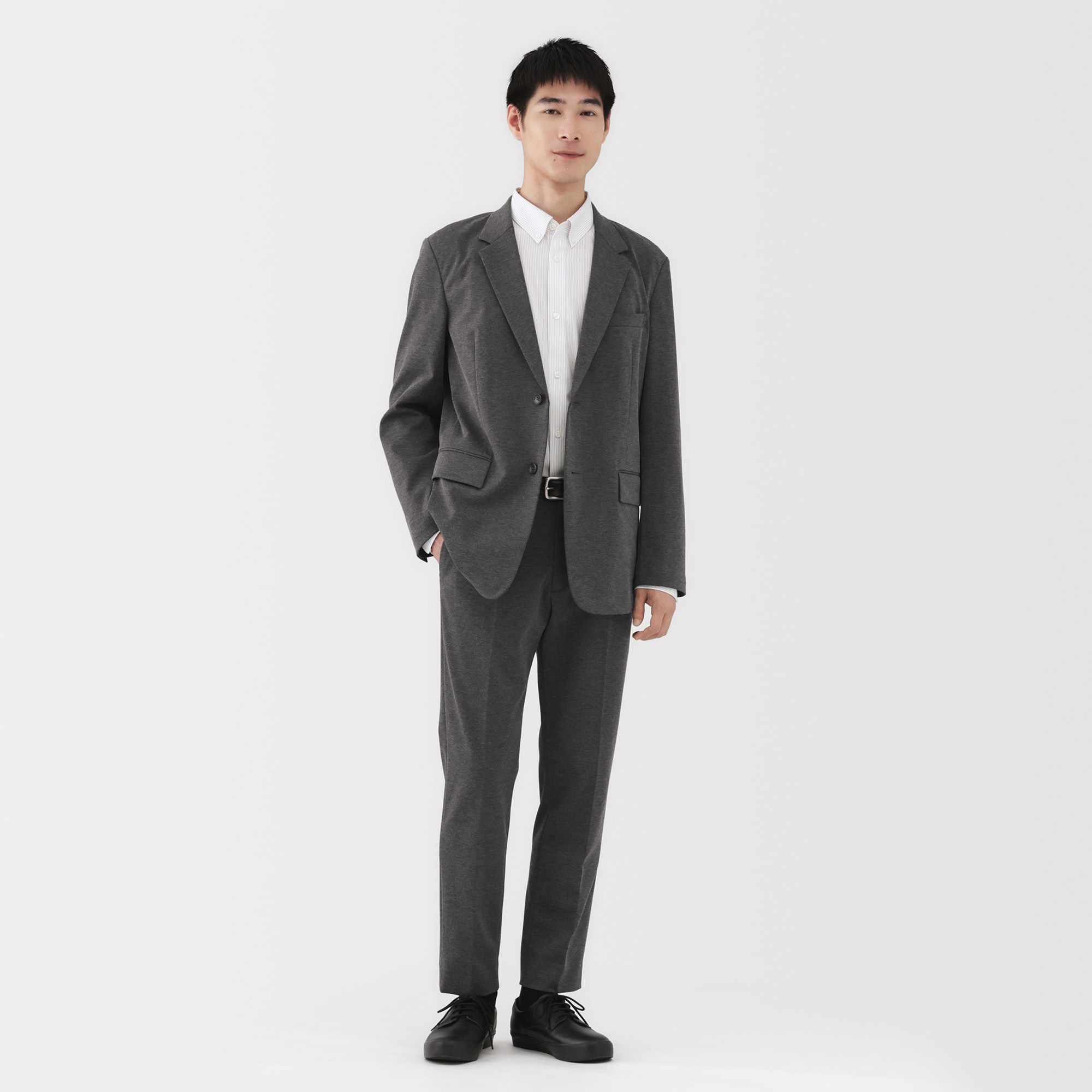 紳士　ストレッチジャージーノータックパンツ