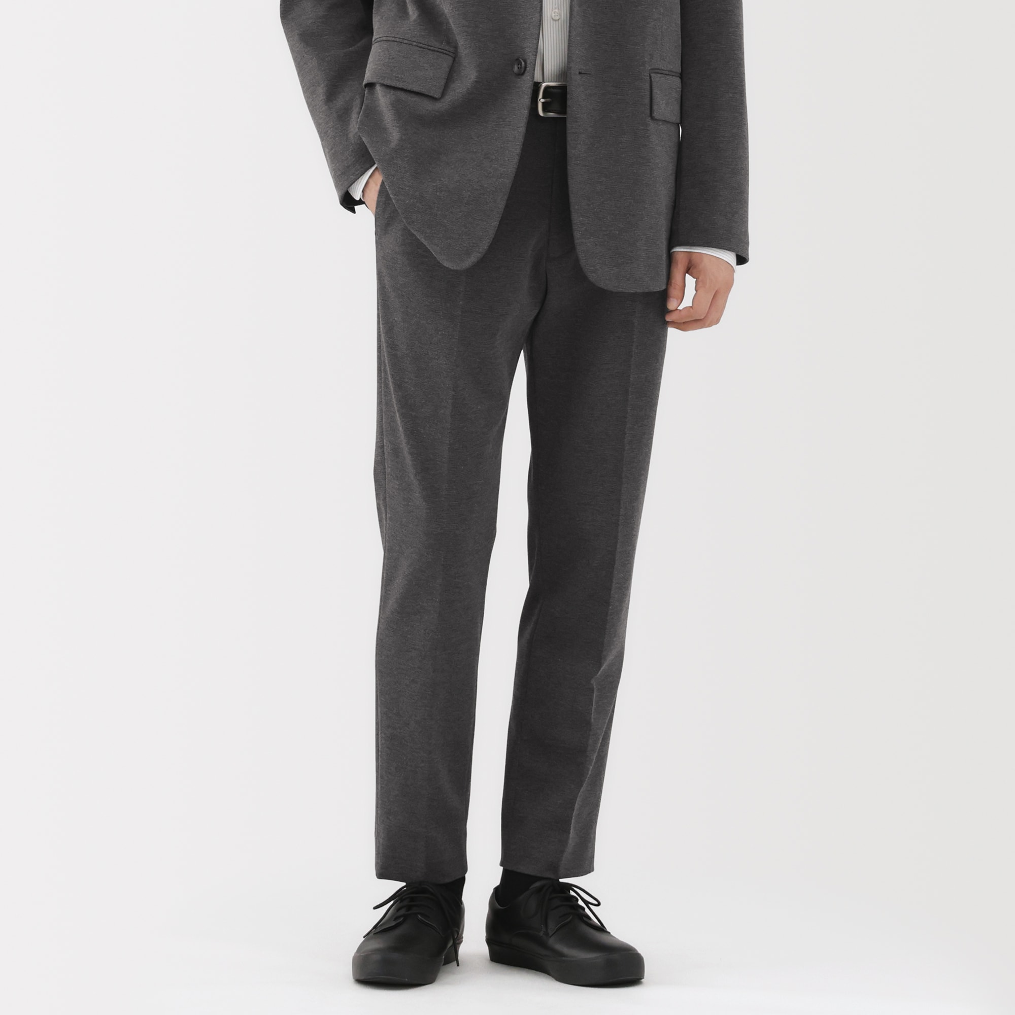 紳士　ストレッチジャージーノータックパンツ