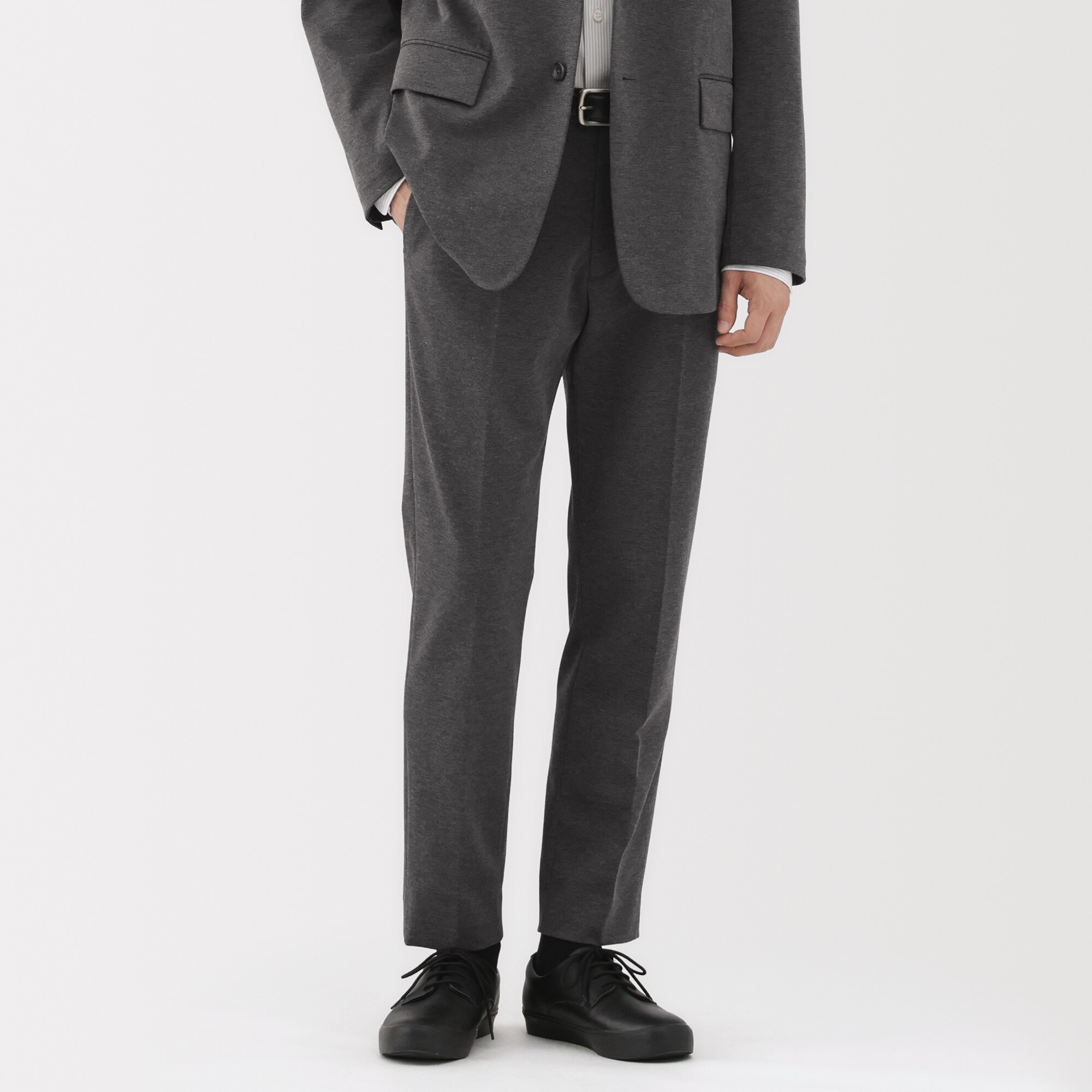 紳士　ストレッチジャージーノータックパンツ