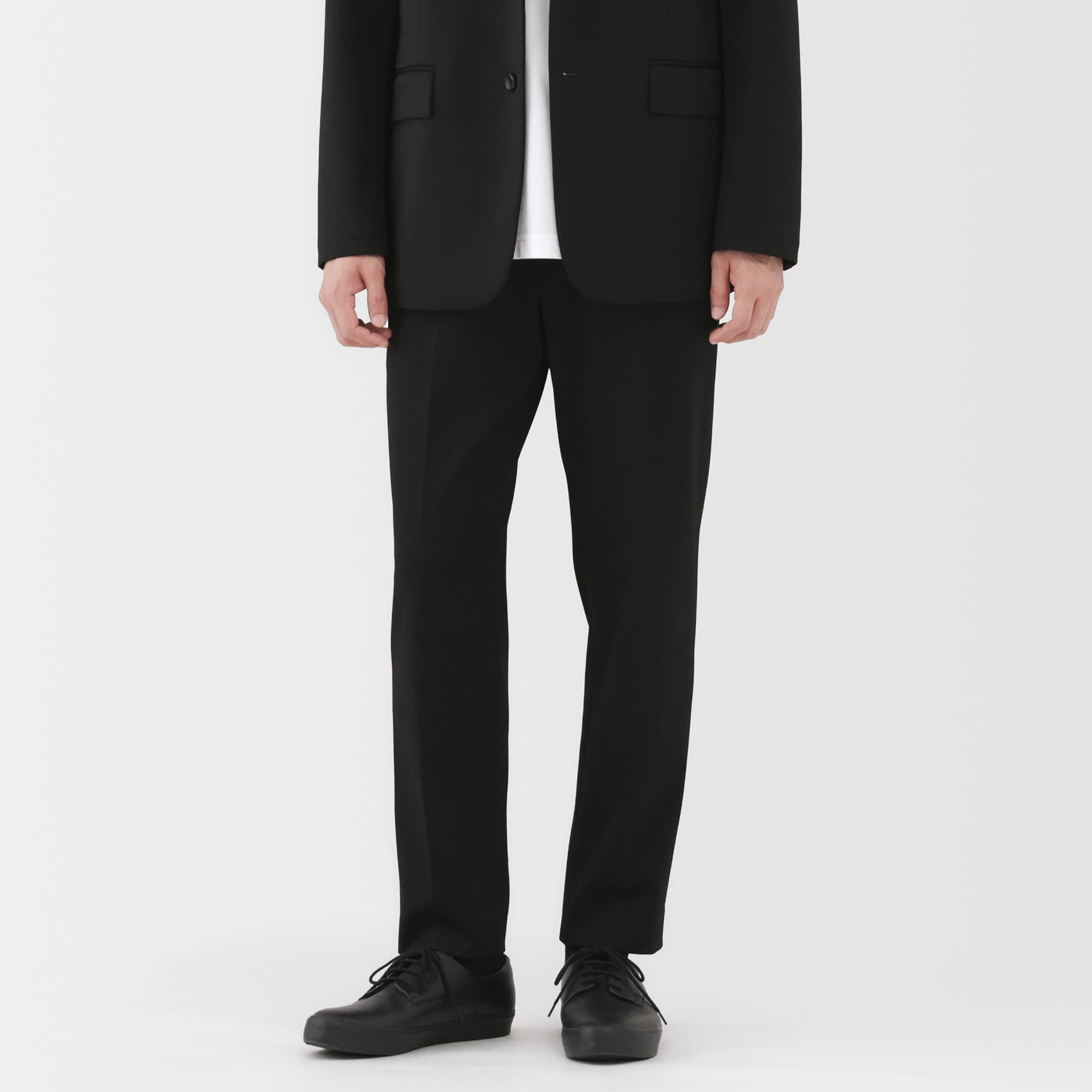 紳士　ストレッチジャージーノータックパンツ