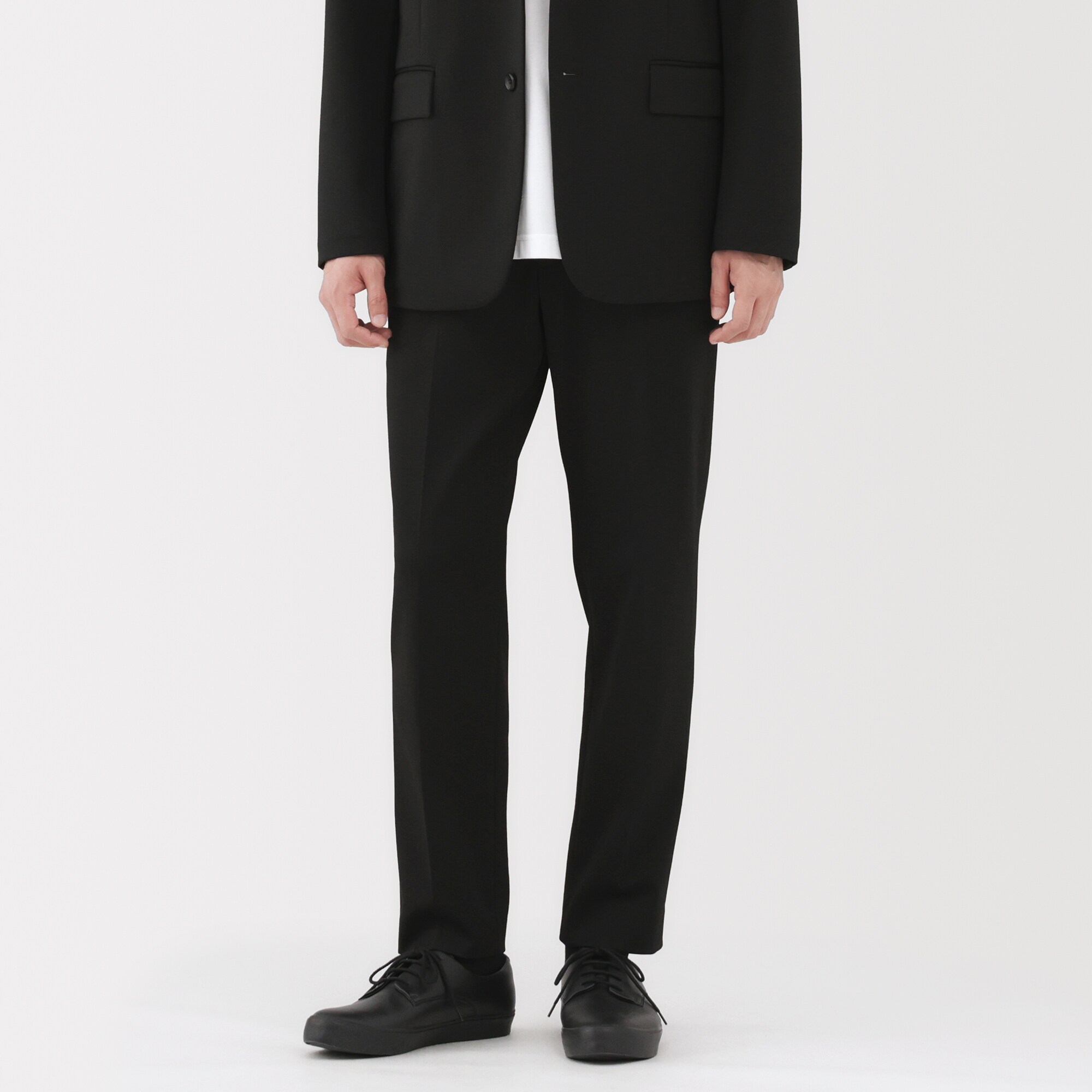 紳士　ストレッチジャージーノータックパンツ