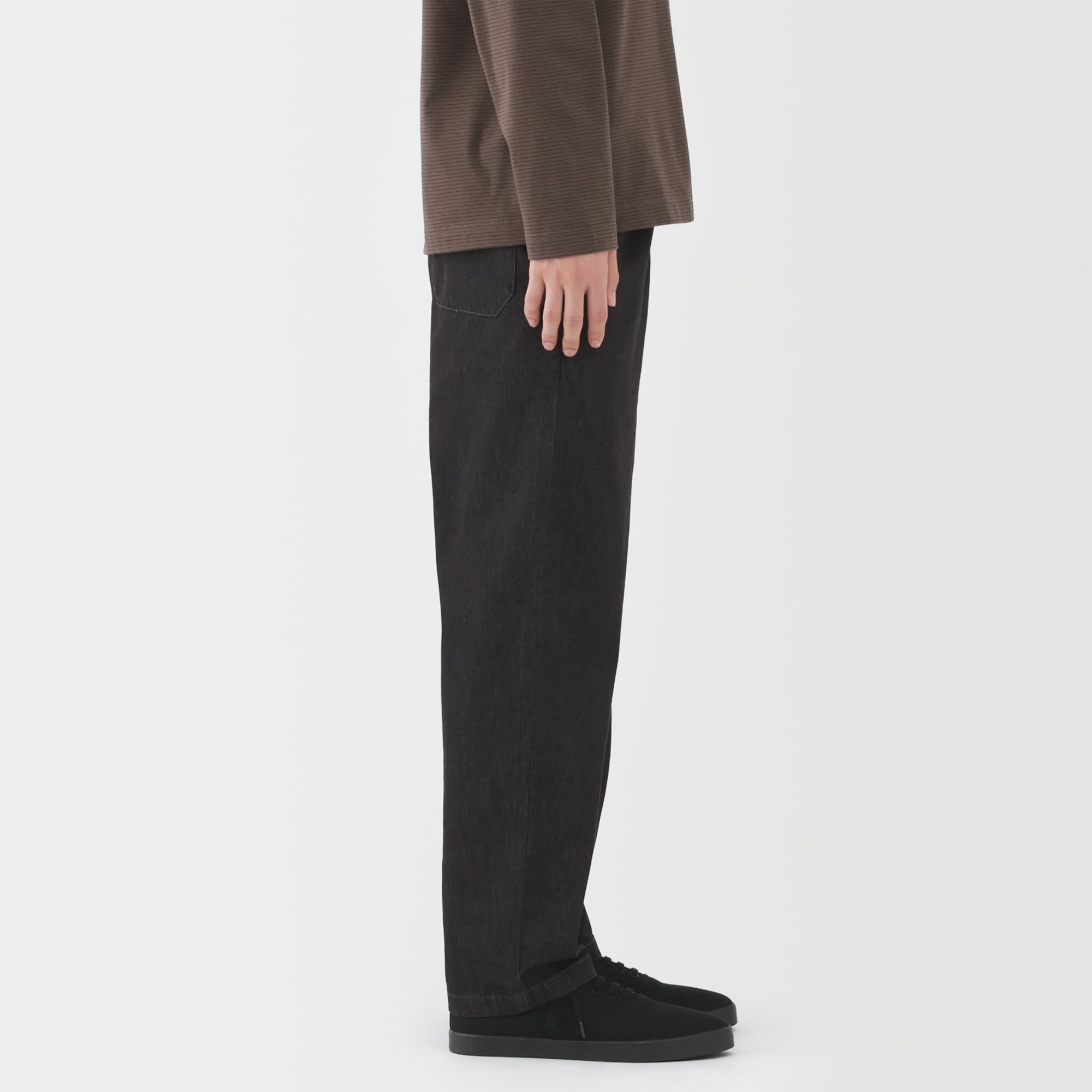 紳士 洗いざらしデニムイージーパンツ 黒 | 無印良品