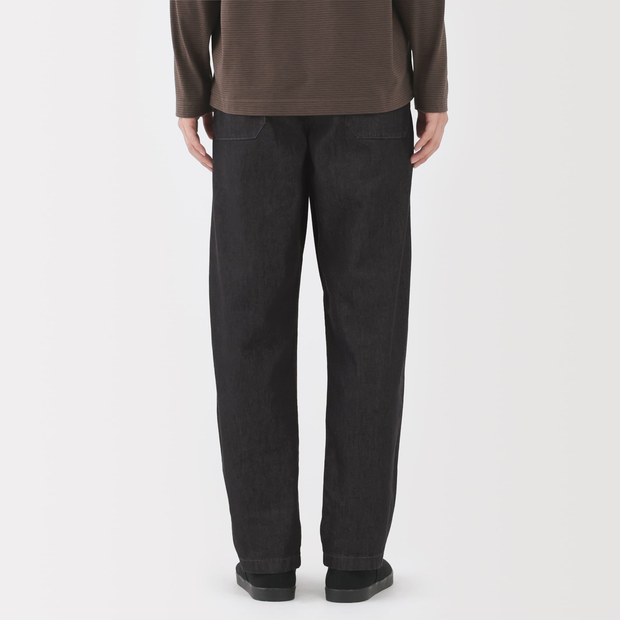 紳士 洗いざらしデニムイージーパンツ 黒 | 無印良品