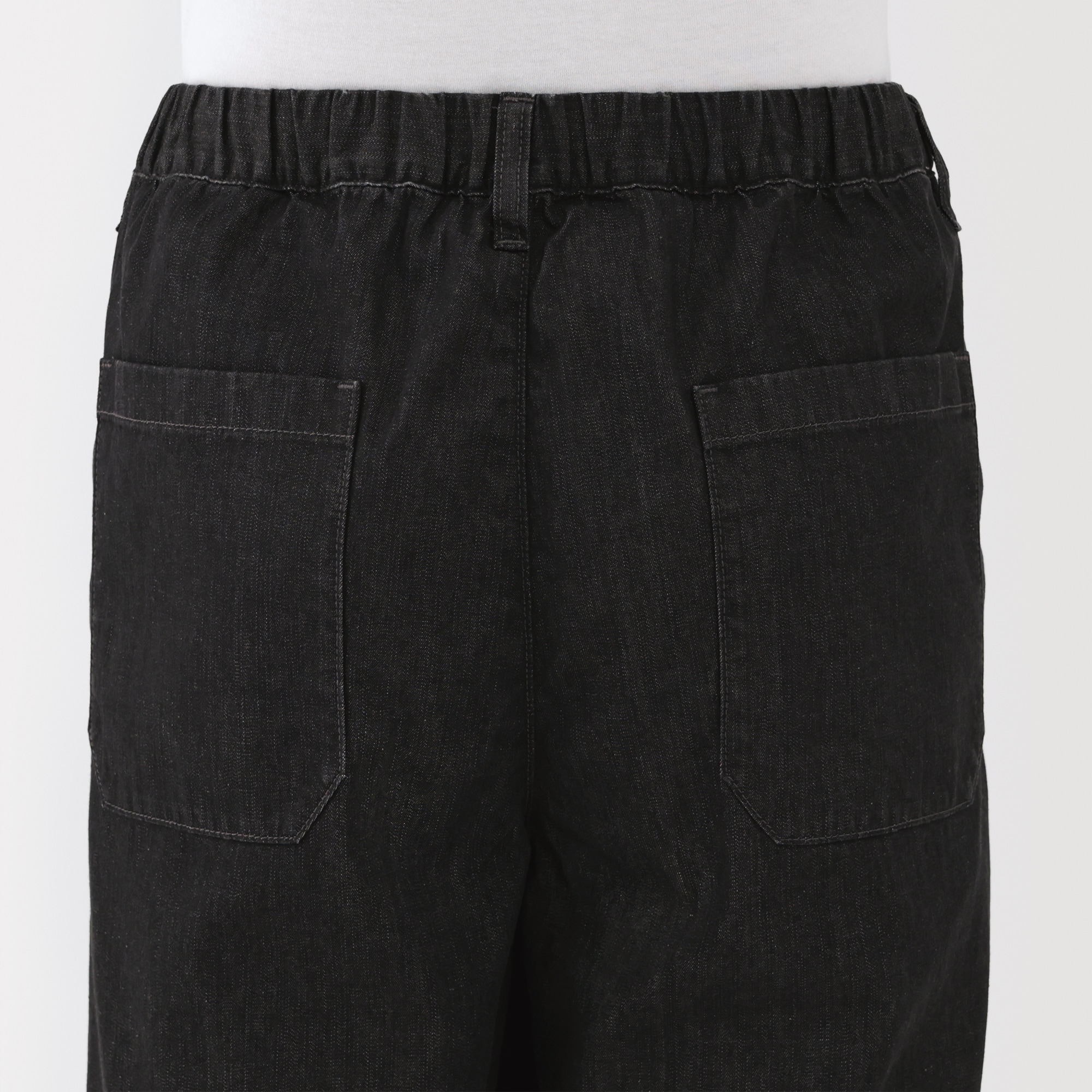 紳士　洗いざらしデニムイージーパンツ　黒