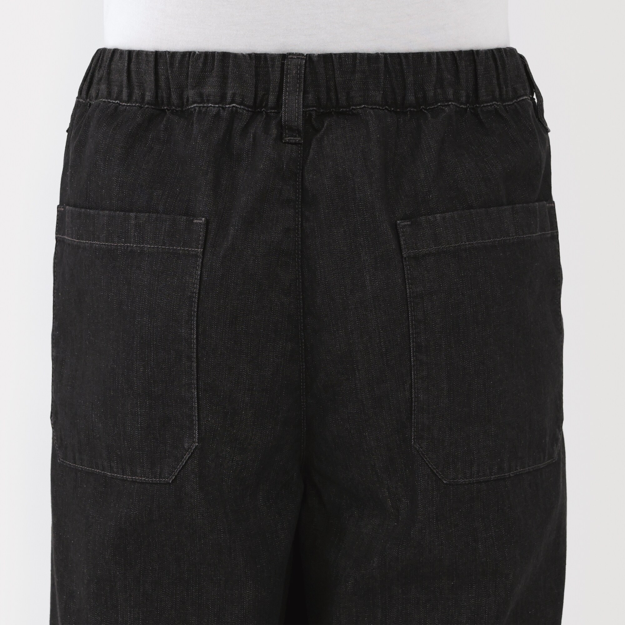 紳士 洗いざらしデニムイージーパンツ 黒 | 無印良品