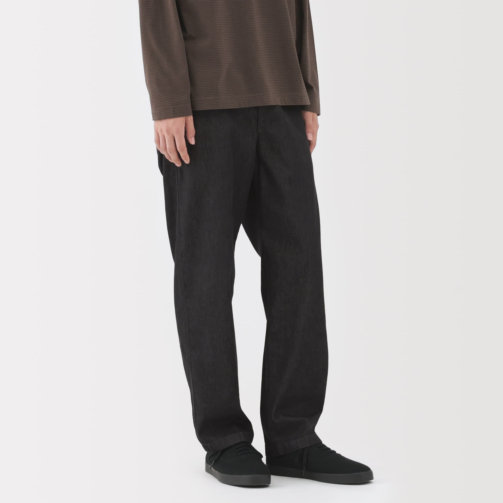 紳士 洗いざらしデニムイージーパンツ 黒 | 無印良品