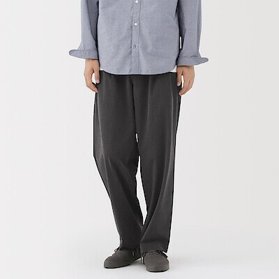 紳士　乾きやすいイージータックワイドパンツ