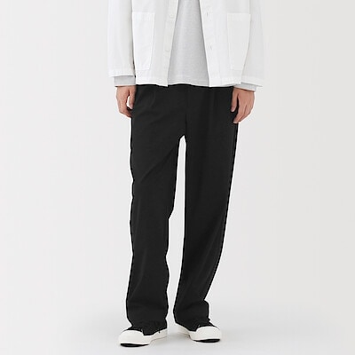 紳士　乾きやすいイージータックワイドパンツ