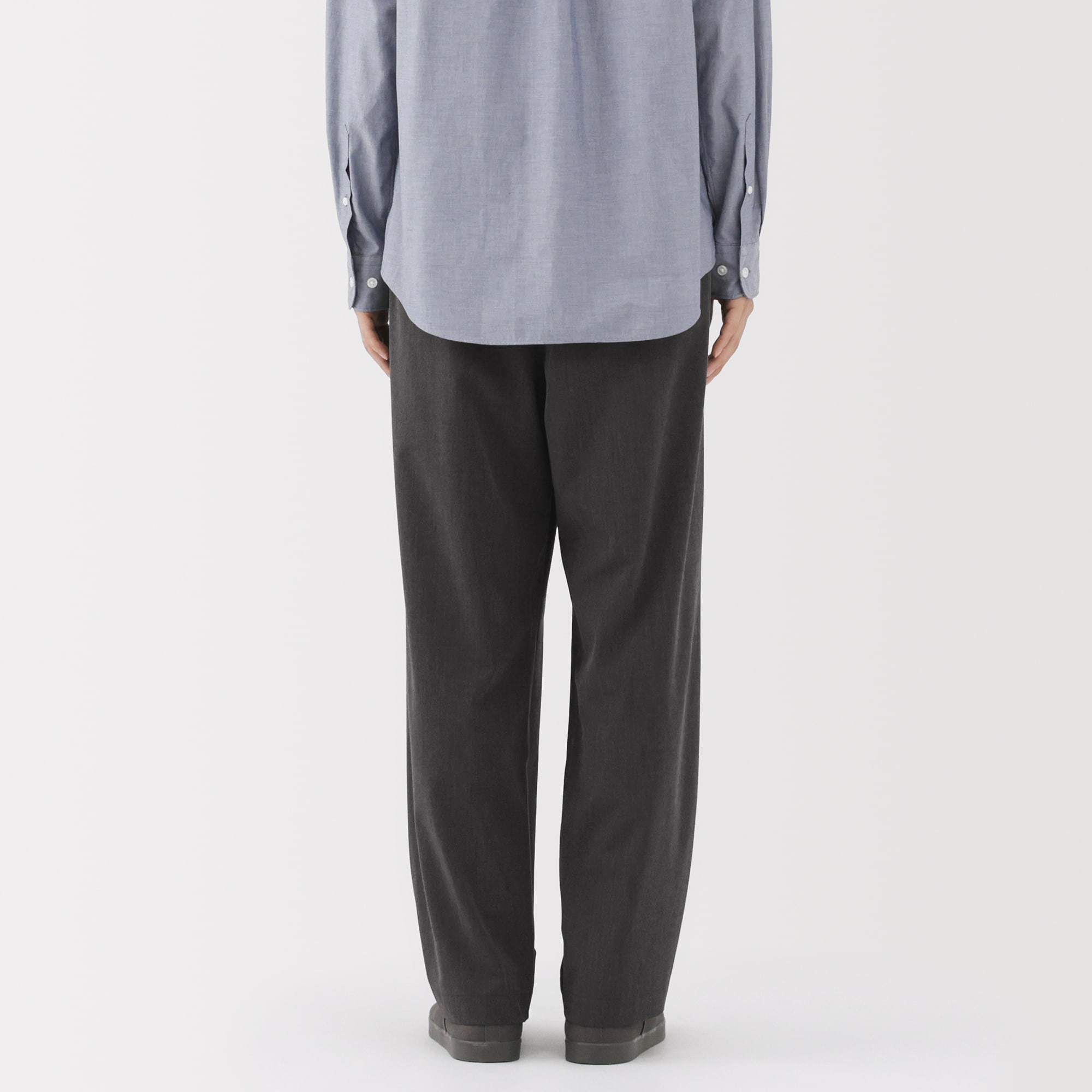 紳士　乾きやすいイージータックワイドパンツ