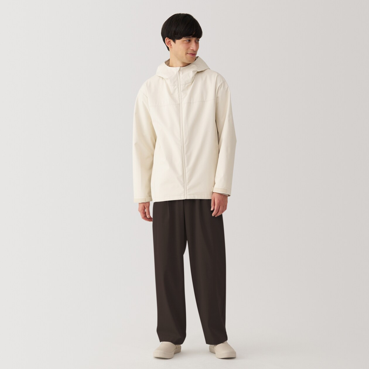 紳士　乾きやすいイージータックワイドパンツ
