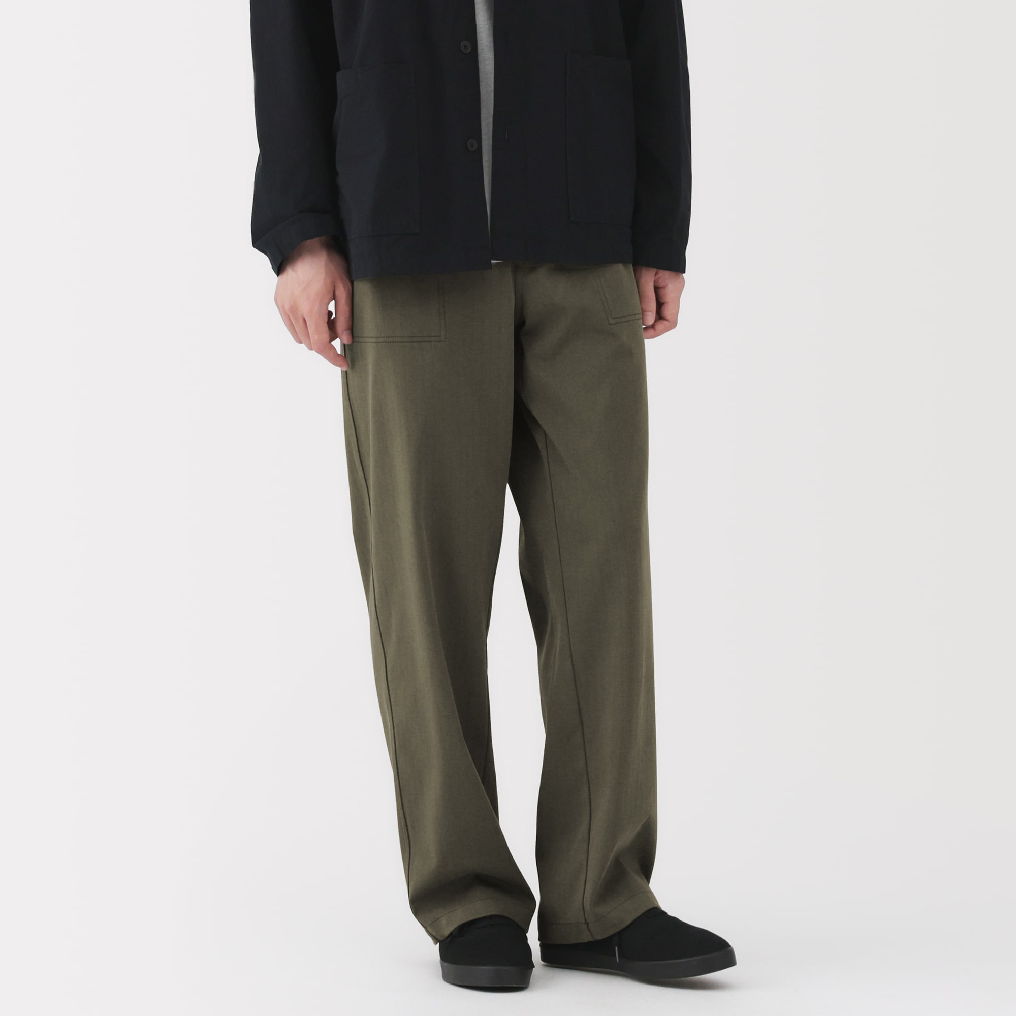 紳士 縦横ストレッチヘリンボーンベイカーパンツ | 無印良品